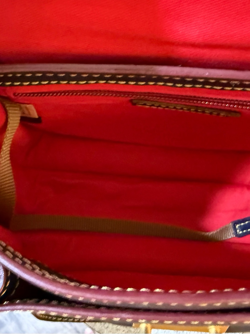 Dooney & Bourke Florentine Leather Binocular shoulder/Crossbody bag- Navy - Picture 14 of 16